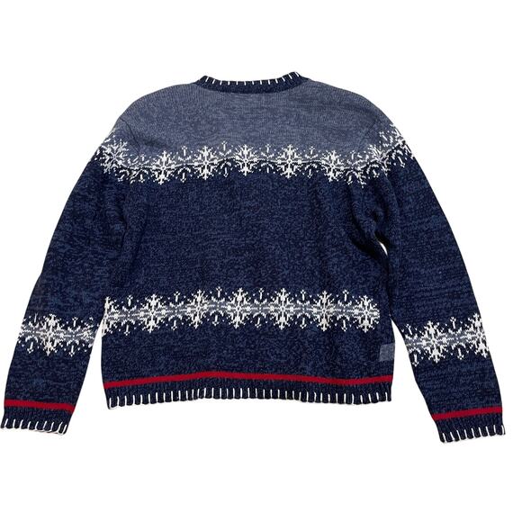 Heirloom Collectibles L Polar Bear Zip Sweater | Embroidered Snowflakes Holiday - Picture 5 of 10